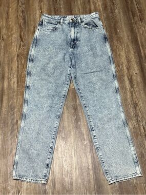 Wrangler Acid Wash Mom Jeans Women's 28 High Rise Relaxed Fit Baggy Denim